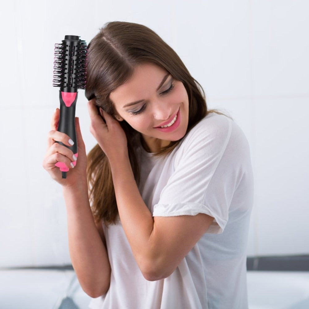 2 in 1  Volumizer Rotating Hot Hair Brush