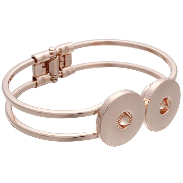Adjustable Metal Snap Bracelet Bangle Silver Bracelet