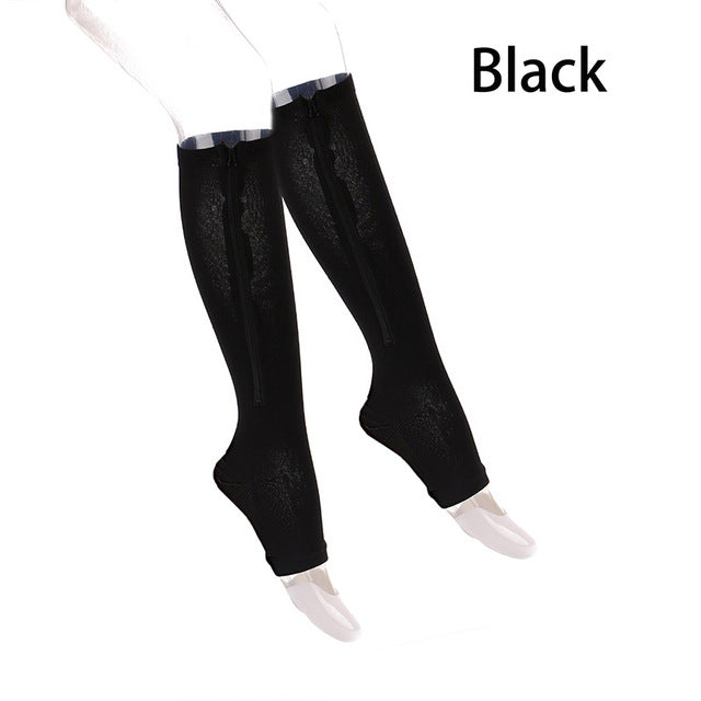 1 Pair Unisex Compression Socks Zipper