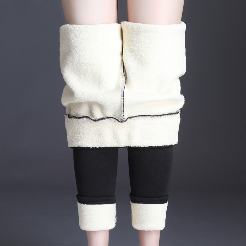 Women Thick Warm Elastic Pants