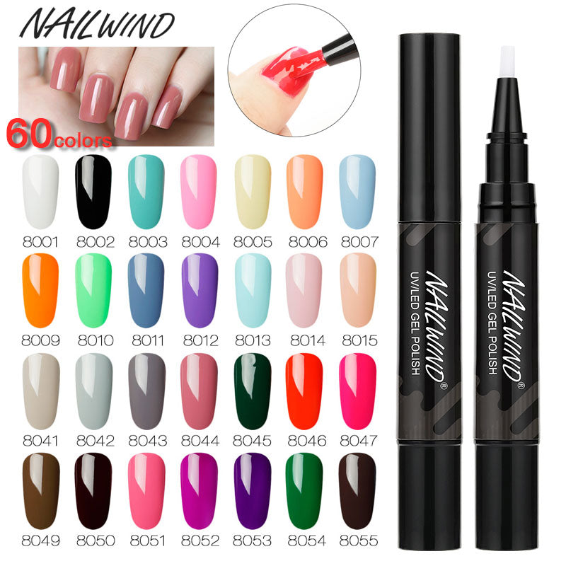 60 Colors Soak Off Enamel Nail Glue Pen