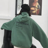 Thicker Plus Velvet Warm Soft Letter Printed Sweatshirts