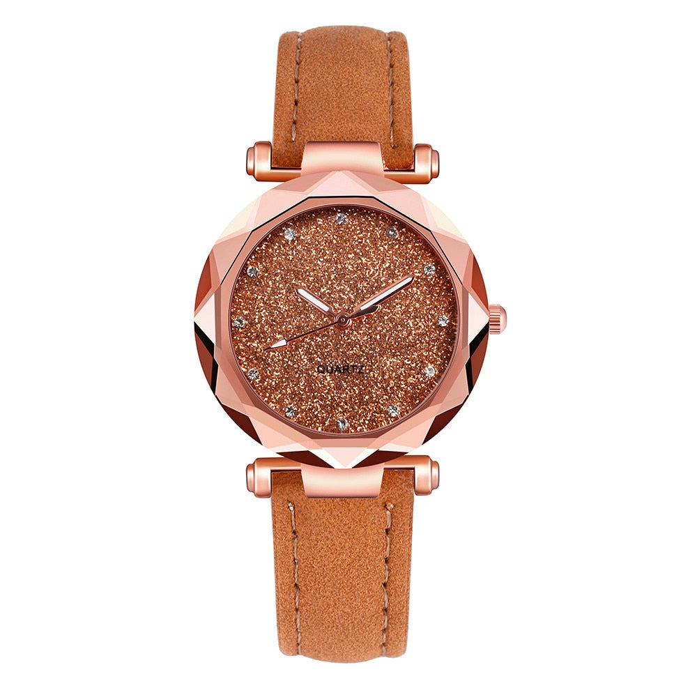 Rose Gold Quartz Watch Female Belt Watch