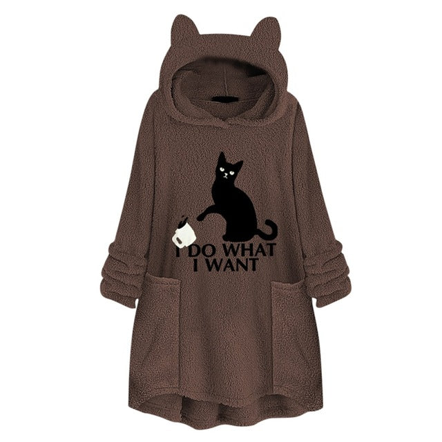 Women Sweatshirt Long Pocket Hoodie