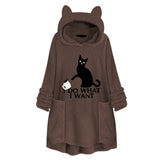 Women Sweatshirt Long Pocket Hoodie