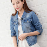 Light Blue Bomber Short Denim Jackcets