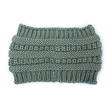 Ponytail Beanie Women Stretch Knitted Hats