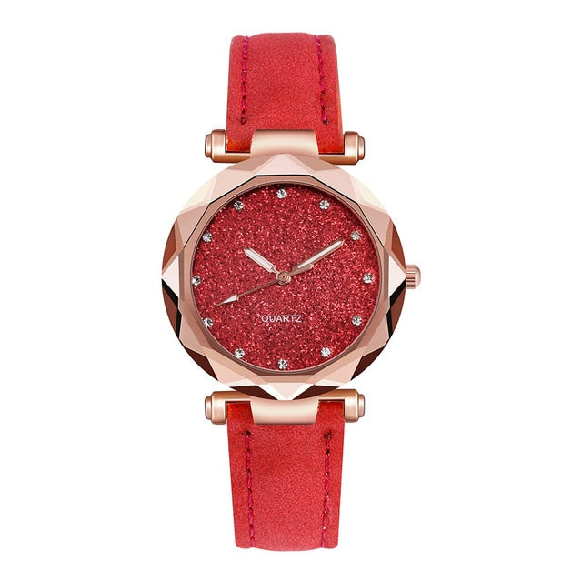 Rose Gold Quartz Watch Female Belt Watch