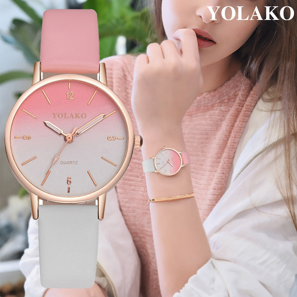 Brand Leather Quartz Women's Watch