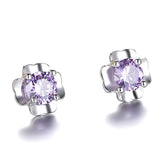Flower Dolphin Daisy Silver Plated Stud Earrings