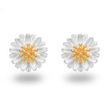 Flower Dolphin Daisy Silver Plated Stud Earrings