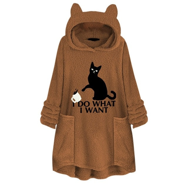 Women Sweatshirt Long Pocket Hoodie