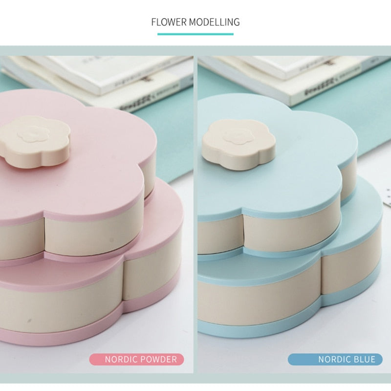 Petal-Shape Rotating Snack Box