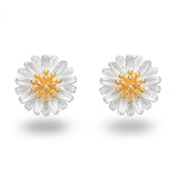 Flower Dolphin Daisy Silver Plated Stud Earrings