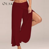 Split Casual Loose Wide Leg Pants