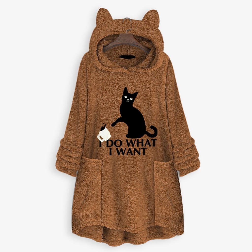 Women Sweatshirt Long Pocket Hoodie