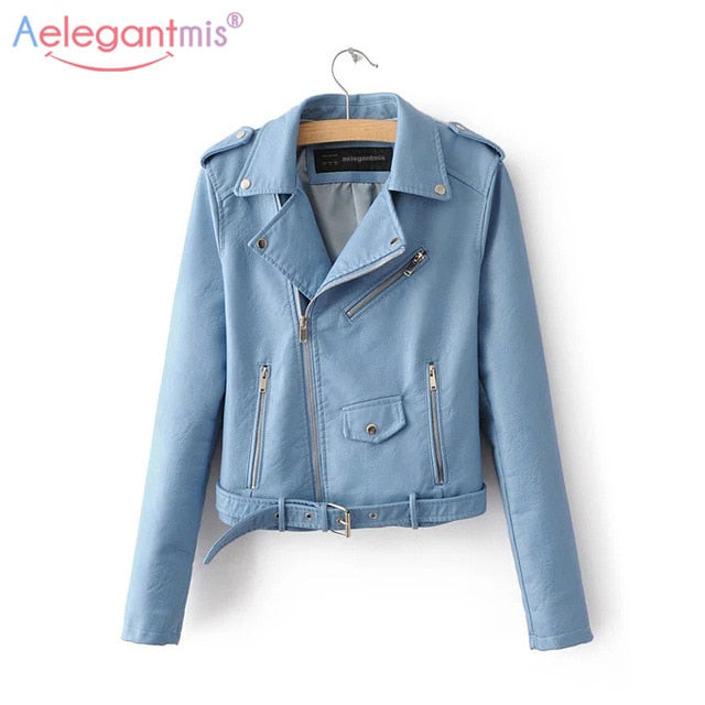 Faux Soft Leather Jacket Women
