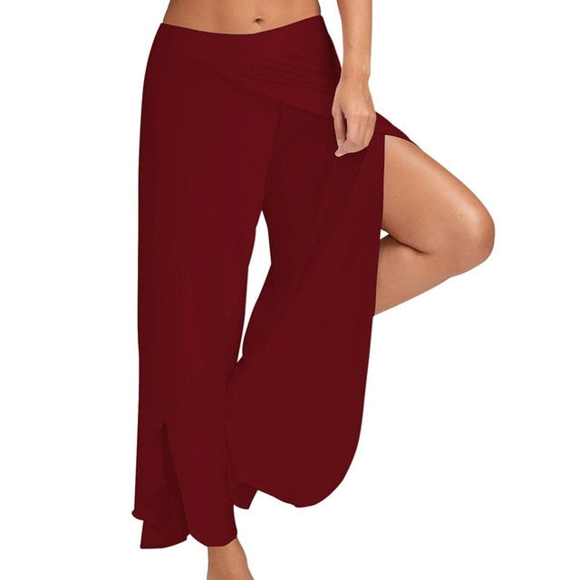 Split Casual Loose Wide Leg Pants