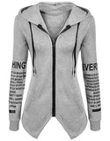 letter print pullover zipper