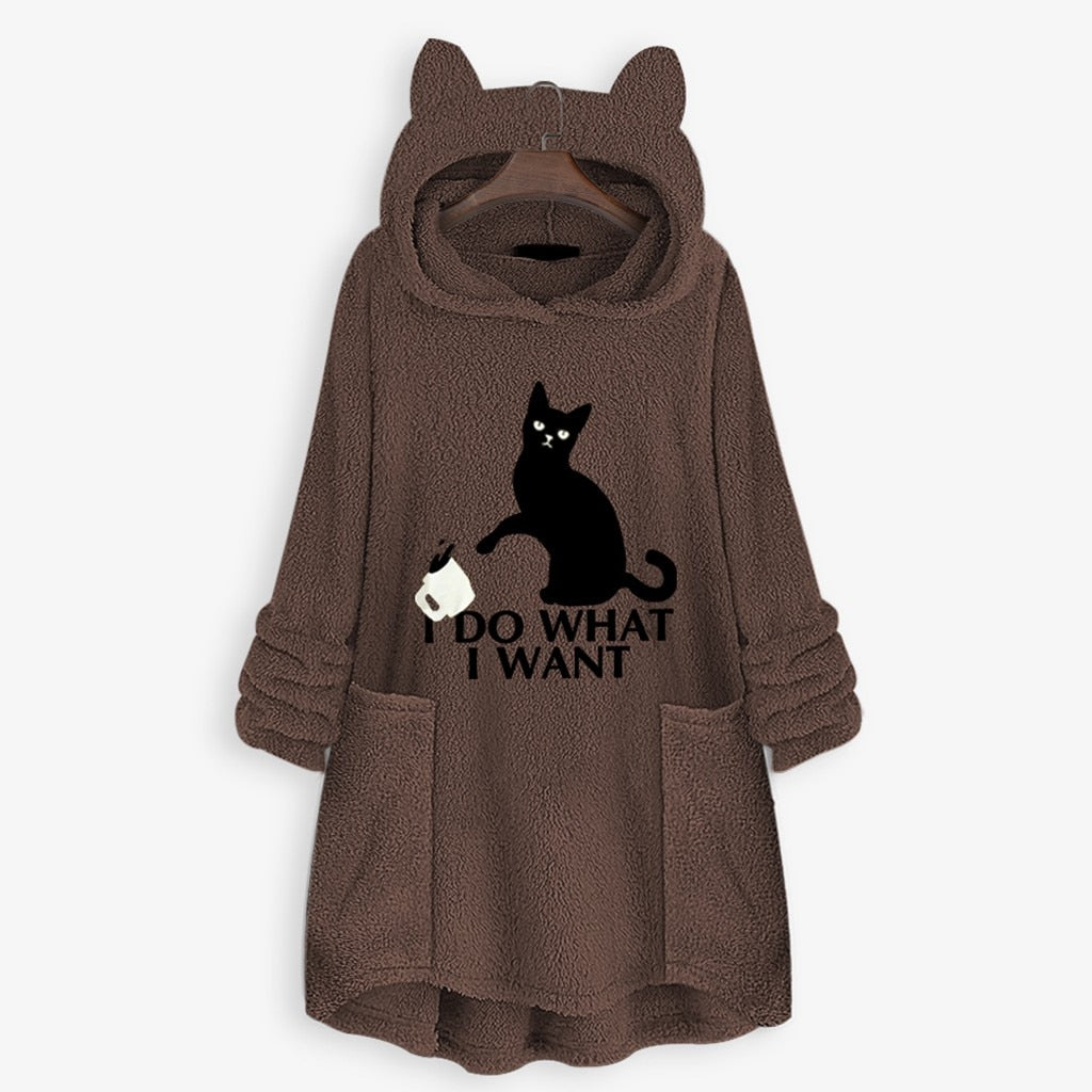 Women Sweatshirt Long Pocket Hoodie