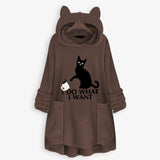 Women Sweatshirt Long Pocket Hoodie