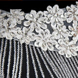 White Bolero Appliques Crystals Wedding Wrap