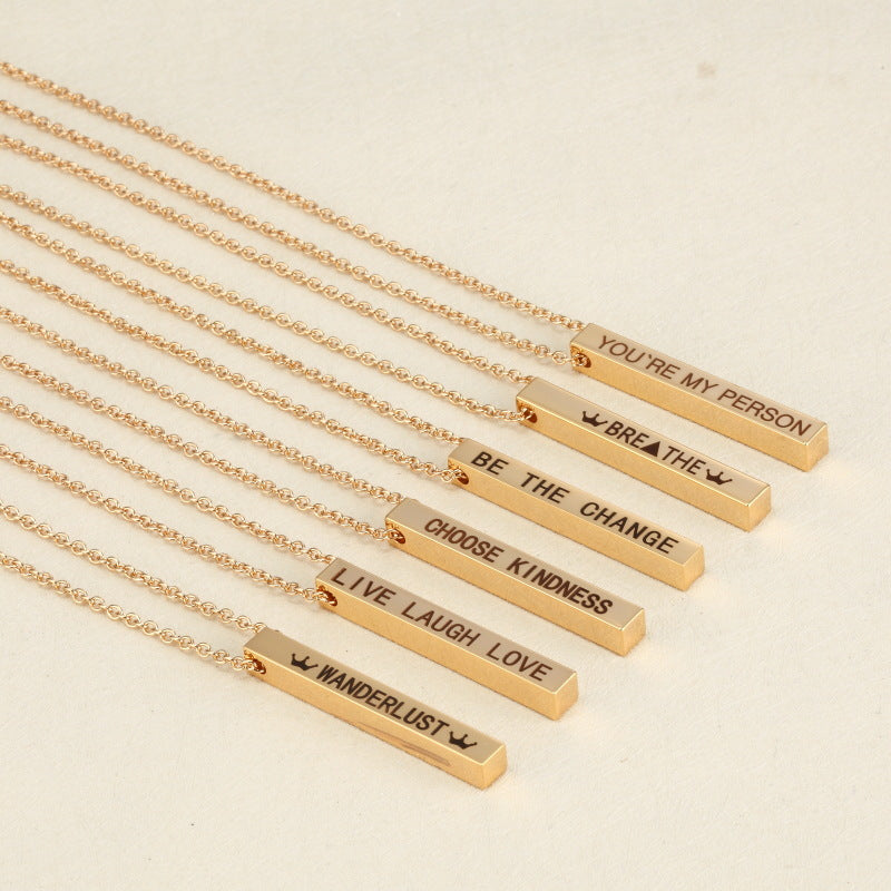 Sterling Four Sides Personalized Couple Necklace