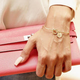 26 letter gold silver color heart bracelet