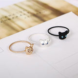 Rhinestones Cat Ring