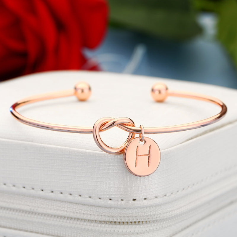 26 letter gold silver color heart bracelet