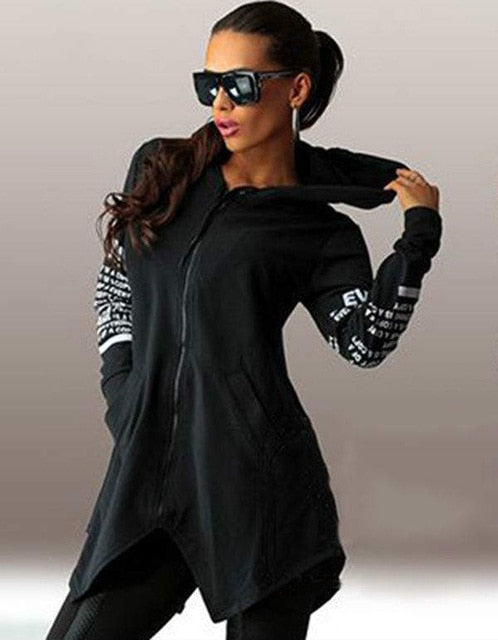 letter print pullover zipper
