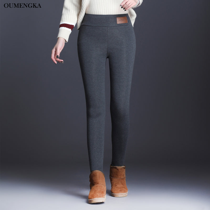 Women Thick Warm Elastic Pants