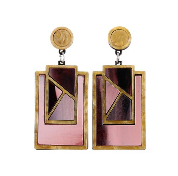 Geometric Acrylic Big Drop Earrings