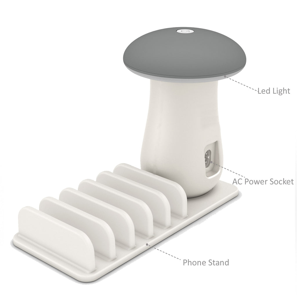 Multi Port Quick charger 3.0 Mushroom Lamp