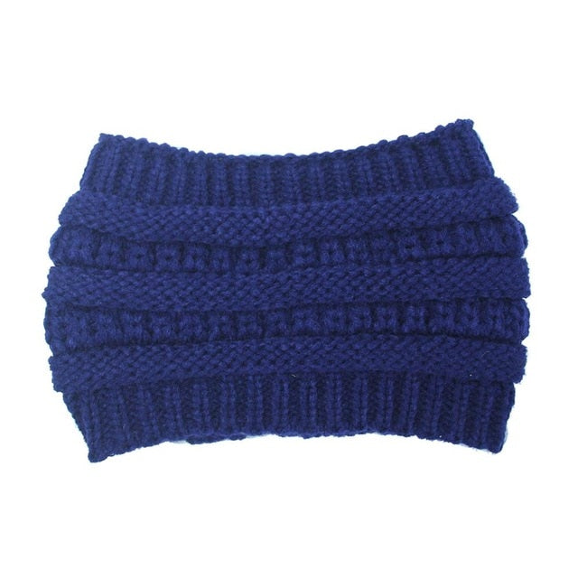 Ponytail Beanie Women Stretch Knitted Hats