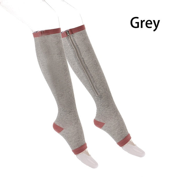 1 Pair Unisex Compression Socks Zipper