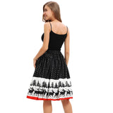 Christmas print knee-length skirt