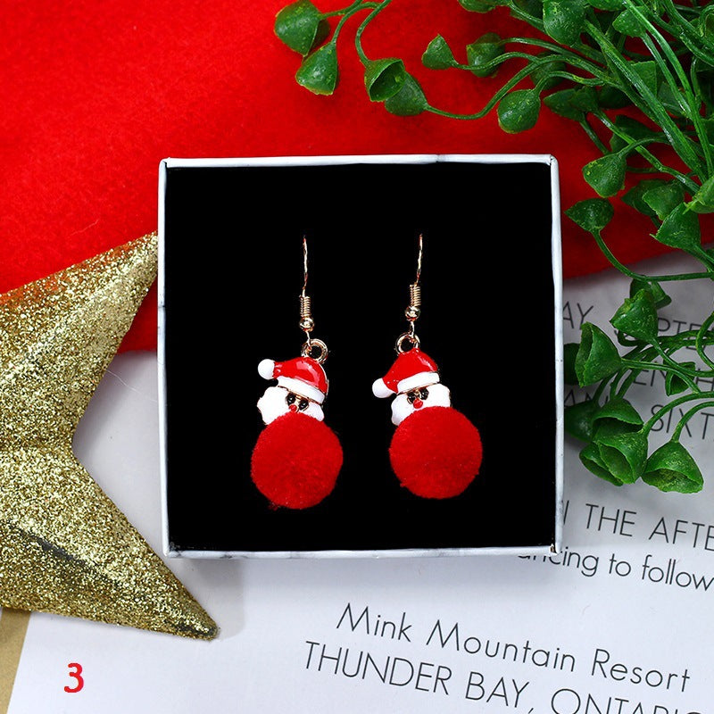 Christmas Old Man Snowflake Earrings