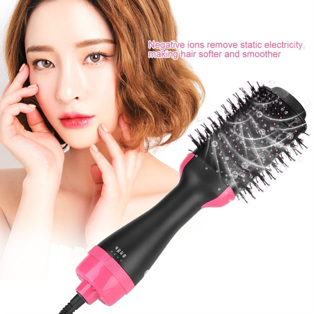 2 in 1  Volumizer Rotating Hot Hair Brush