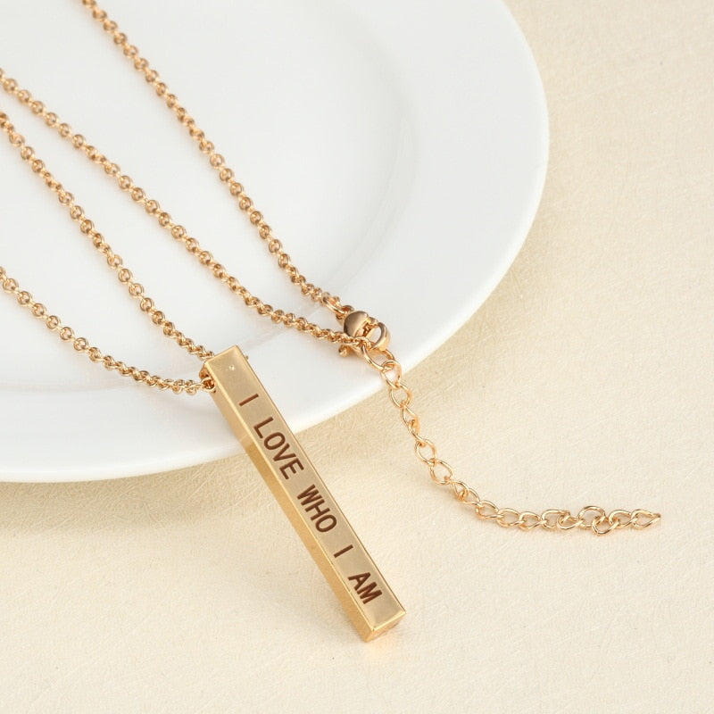 Sterling Four Sides Personalized Couple Necklace