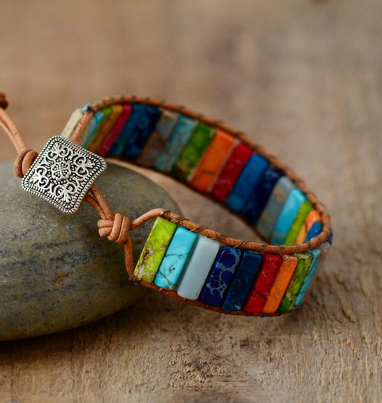 Handmade Natural Stone Tube Bracelet