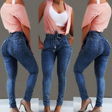 Street wear Bandage Denim  Jeans
