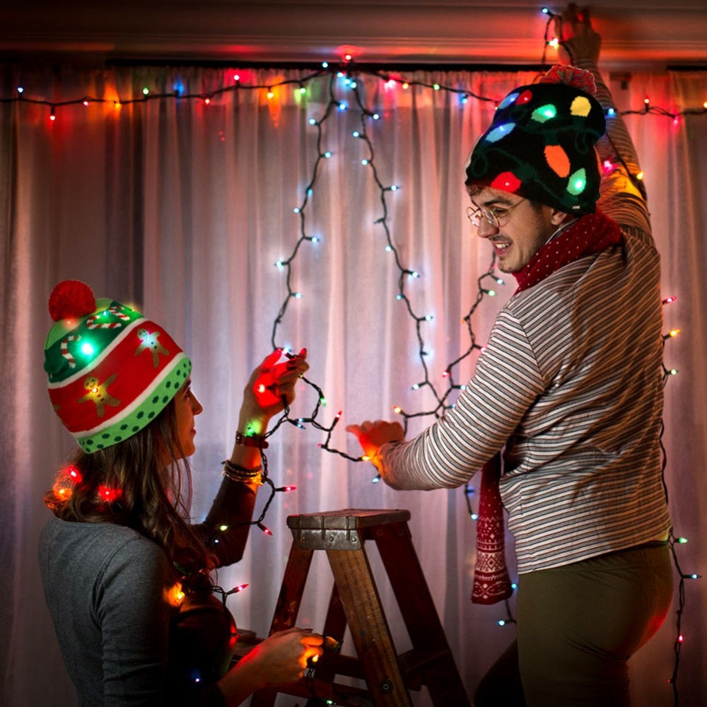Led Light Cotton Christmas Hat