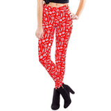 Women New Year Print Legging Ladies Pants