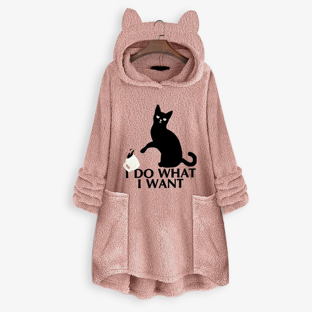 Women Sweatshirt Long Pocket Hoodie