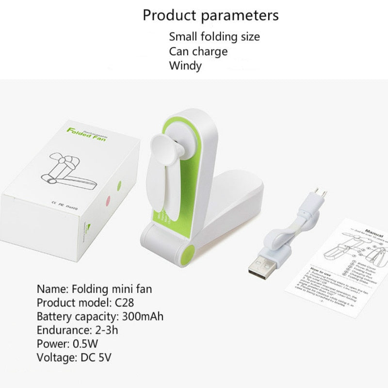 Usb Electric  Pocket Fold Fan