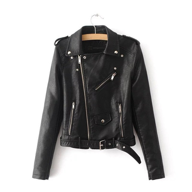 Faux Soft Leather Jacket Women