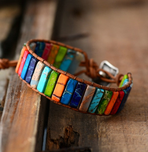 Handmade Natural Stone Tube Bracelet