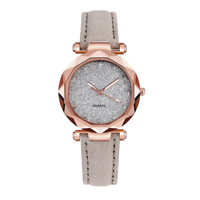 Rose Gold Quartz Watch Female Belt Watch