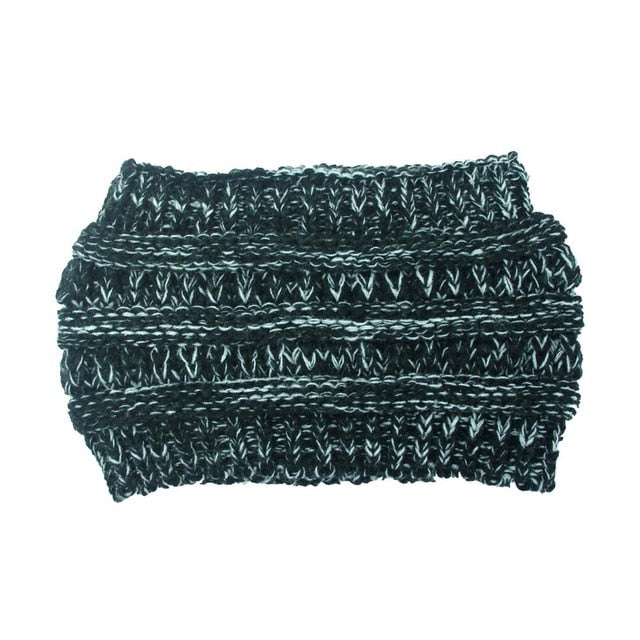 Ponytail Beanie Women Stretch Knitted Hats